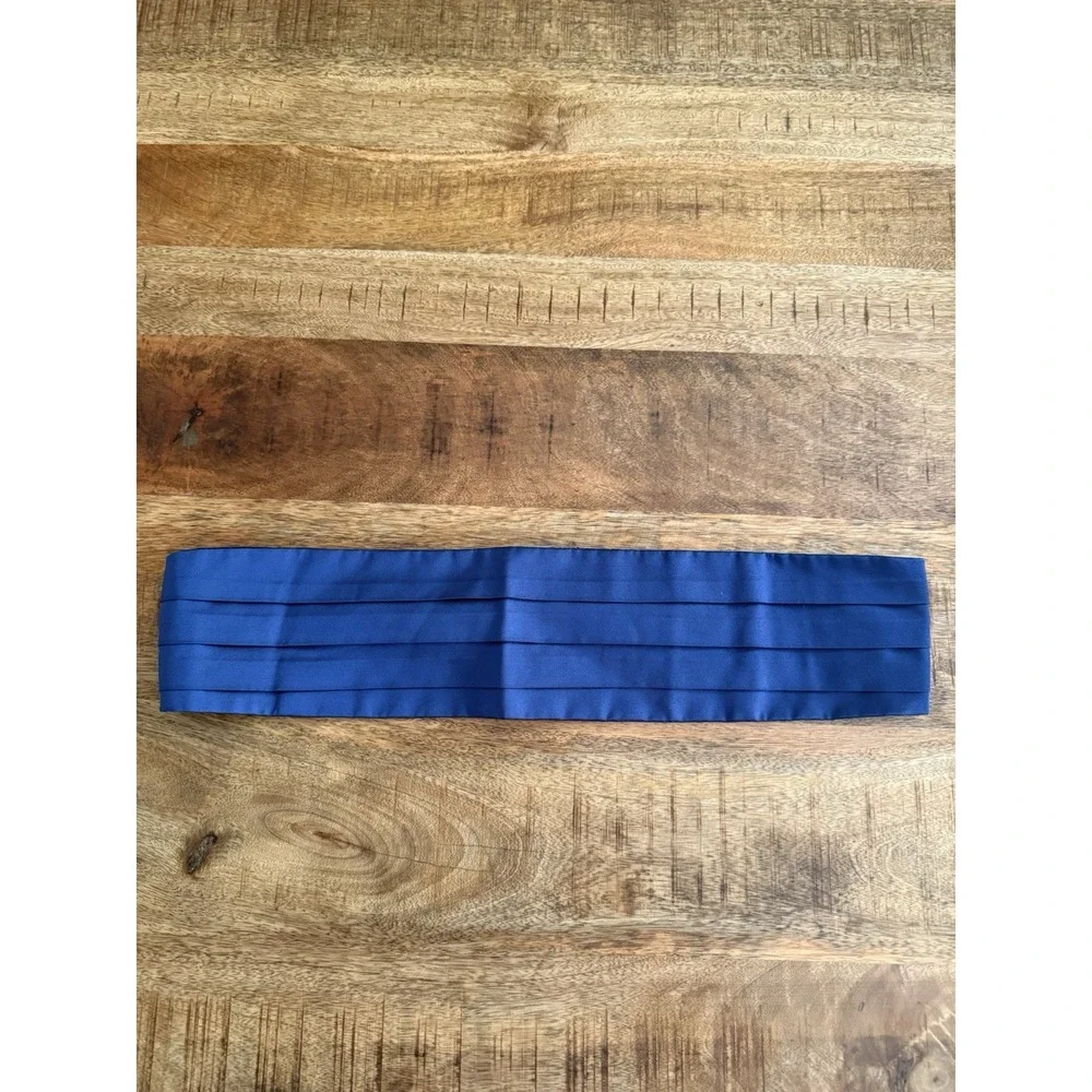 Domenico Vacca Mens XL 100% Silk Royal Blue Cummerbund Made in Italy Tuxedo
